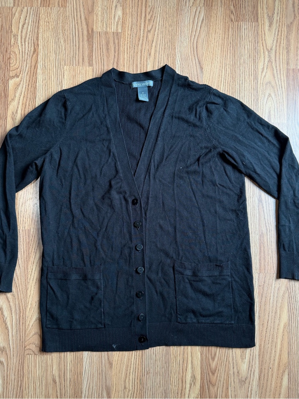 Banana Republic Black Men's V-Neck Button Cardigan